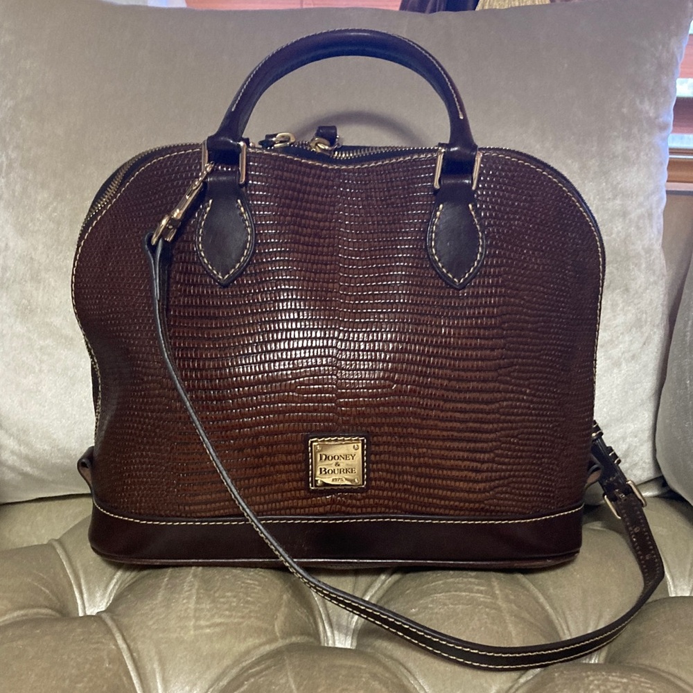 Dooney & Bourke Textured Chocolate Satchel